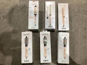 lot 665 image: LOT OF 6 Tayshia by Conair Hair Styling Hot Brushes and Irons