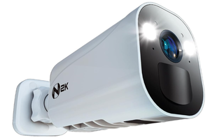 lot 252 image: Night Owl Wire Free 2K HD IndoorOutdoor Deterrence Camera with 2-Way Audio