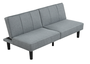 lot 662 image: Mainstays 66 Studio Futon, Gray Linen Upholstery