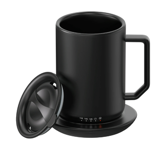lot 341 image: LOT OF 3 Mainstays Warming Coffee Mug, 12oz. Stainless Steel Coffee Mugs with Mug Warmer Coaster and Lid