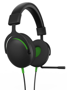 lot 507 image: onn. Xbox Wired Video Gaming Headset with 3.5mm Connector, Flip-to-Mute Mic, Lightweight Steel - Black and Green