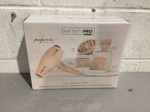 lot 571 image: Conair Infiniti Pro Hair Dryer with Diffuser plus 3 Other Attachments  Performa Series Hair Dryer Blush Pink