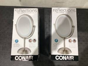lot 703 image: LOT OF 2 Reflections LED Lighted Mirrors by Conair