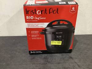 lot 706 image: Instant Pot RIO Chef Series 6 Qt Pressure Cooker and Multi-Cooker