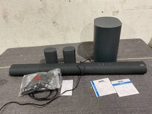 lot 209 image: onn. 5.1.2 Surround Soundbar with Dolby Atmos,Wireless Subwoofer and True Wireless Satellite Speakers, 42