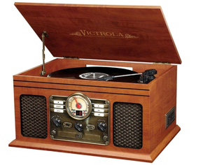 lot 47 image: Victrola Nostalgic 6-in-1 Bluetooth Record Player & Multimedia Center with Built-in Speakers, Mahogany