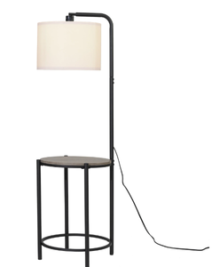 lot 512 image: Mainstays 54-inch Mid-Century Style Floor Lamp, with Faux Wood Finished Table