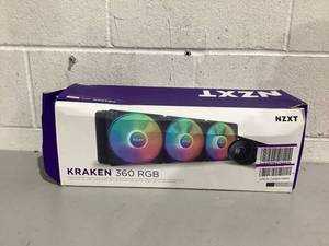 lot 723 image: NZXT Kraken 360 RGB - 360mm AIO CPU Liquid Cooler - Customizable 1.54 Square LCD Display for Images, Performance Metrics - High-Performance Pump