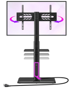 lot 607 image: Greenstell TV Stand with Power Outlet & AV Shelf, Universal Floor TV Stand for 32-75 inch TV