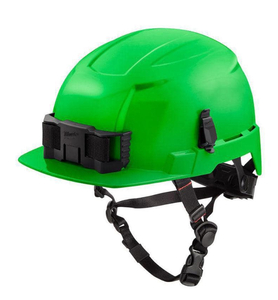 lot 21 image: MILWAUKEE BOLT Green Type 2 Class E Front Brim Non-Vented Safety Helmet