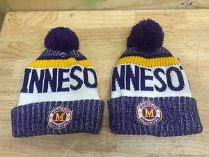 lot 76 image: Lot of 2- Minnesota Vikings Themed Winter Hats