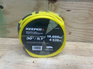 lot 22 image: KEEPER 30 ft. x 4 in. x 20,000 lbs. Vehicle Recovery Strap with Protected Loops