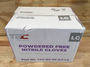 lot 102 image: Case of TAC Powdered Free Nitrile Gloves Size Large