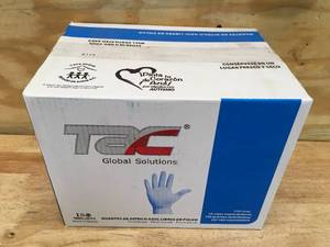 lot 103 image: Case of Powder Free Blue Nitrile Gloves Size Large