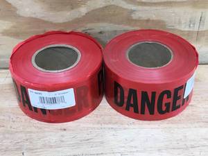 lot 119 image: Lot of 2 - 3 x 1000 Roll of Red Danger Tape