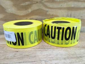 lot 120 image: Lot of 2 - 3 x 1000 Rolls of Yellow Caution Tape