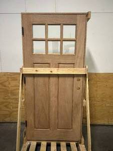 lot 2 image: Pre-Hung Mahogny Entry Door- Right Hand Swing