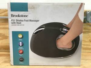 lot 16 image: Brookstone Shiatsu Foot Massager with Heat Model # B-FMS-1000HJ