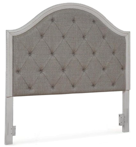 lot 136 image: Ashely Furniture Queen Size Upholstered Tufted Panel Headboard