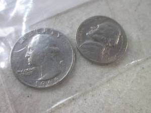 (FS) Vintage Nickel and Quarter - S...