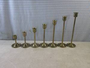 (BSB) 7pc Brass Candle Holders...
