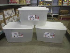 (G-1) 3 - 68 Quart Storage Box Tote...