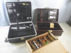 (D-2) 2 Vintage Travel Bar Cases wi...