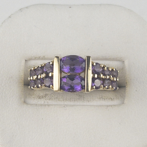 lot 2 image: SCBS  Amethyst 10K Yellow Gold Ring. Size 7 - 7.25. Low Reserve