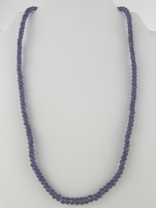 lot 14 image: NEW OLD STOCK Faceted Genuine Amethyst Sterling Silver Bead Necklace.