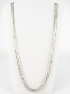 lot 21 image: Liquid Heishi Sterling Silver Multi-Strand Bead Necklace.