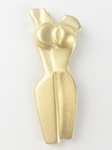 lot 26 image: Abstract Woman Silhouette Gold Tone Base Metal Brooch .