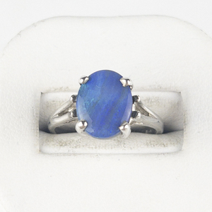 lot 36 image: Opal Doublet Sterling Silver Ring. Size 7 - 7.25.