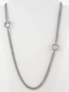 lot 46 image: Barbara Bixby Eastern Sterling And 18K Yellow Gold Necklace.  Estimated Replacement Value $675
