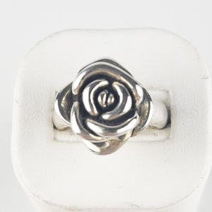 lot 70 image: RoseFlower Sterling Silver Statement Ring . Size 8.75 - 9.