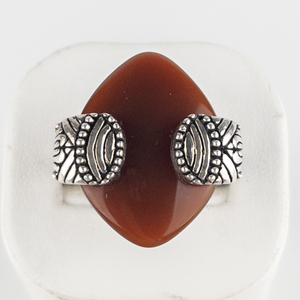 lot 109 image: BARSE Carnelian Sterling Silver Statement Ring . Size 11 - 11.25.