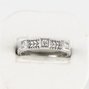 lot 111 image: Judith Ripka Diamonique Bezel Set Sterling Silver Band. Size 9.75 - 10.