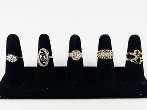 lot 126 image: Group of 6  Base Metal Rings. Size 8.75-9.