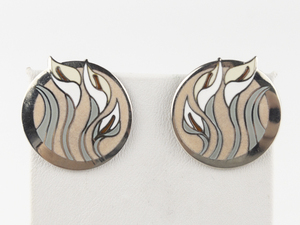 lot 127 image: Laurel Burch  Lilies For Les Enamelled Lilies Pierced Earrings .