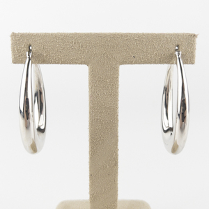 lot 130 image: Ross Simons  Large Chunky Sterling Silver Hinged Wire Hoop Earrings.