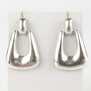 lot 133 image: Chapal-Zenray Swivel Swinging Sterling Silver Stud Earrings .