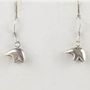 lot 136 image: Bear Sterling Silver French Wire Dangle Earrings .