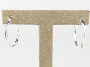 lot 138 image: Sunstone  Twisted Sterling Silver Hoop Earrings .