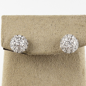lot 140 image: Far East Gem & Jewelry  Cz Pave Sterling Silver Stud Earrings .