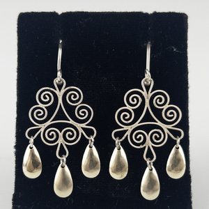 lot 141 image: Norwegian Solje 830 Silver Screw-Back Non-Pierced Earrings.