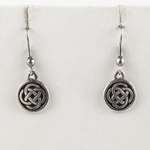 lot 148 image: Celtic Knot Sterling Silver French Wire Earrings .