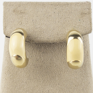 lot 153 image: Napier Yellow Enamel Gold Tone Base Metal Half-Hoop Pierced Earrings.