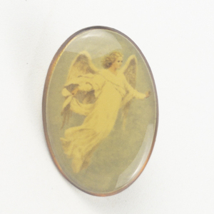 lot 186 image: Resin Angel Cabochon brass Lapel Pin.