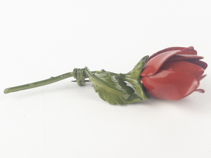 lot 188 image: Enamel Rose Base Metal Brooch .