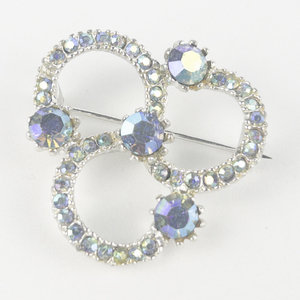 lot 194 image: Aurora Borealis Silver Tone Base Metal Brooch .