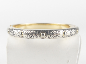 lot 267 image: Brighton  Aries Two Tone Base Metal Hinged Cuff Bracelet.
